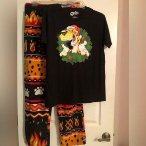 New Chester Cheetos pajamas, size small, flannel pants